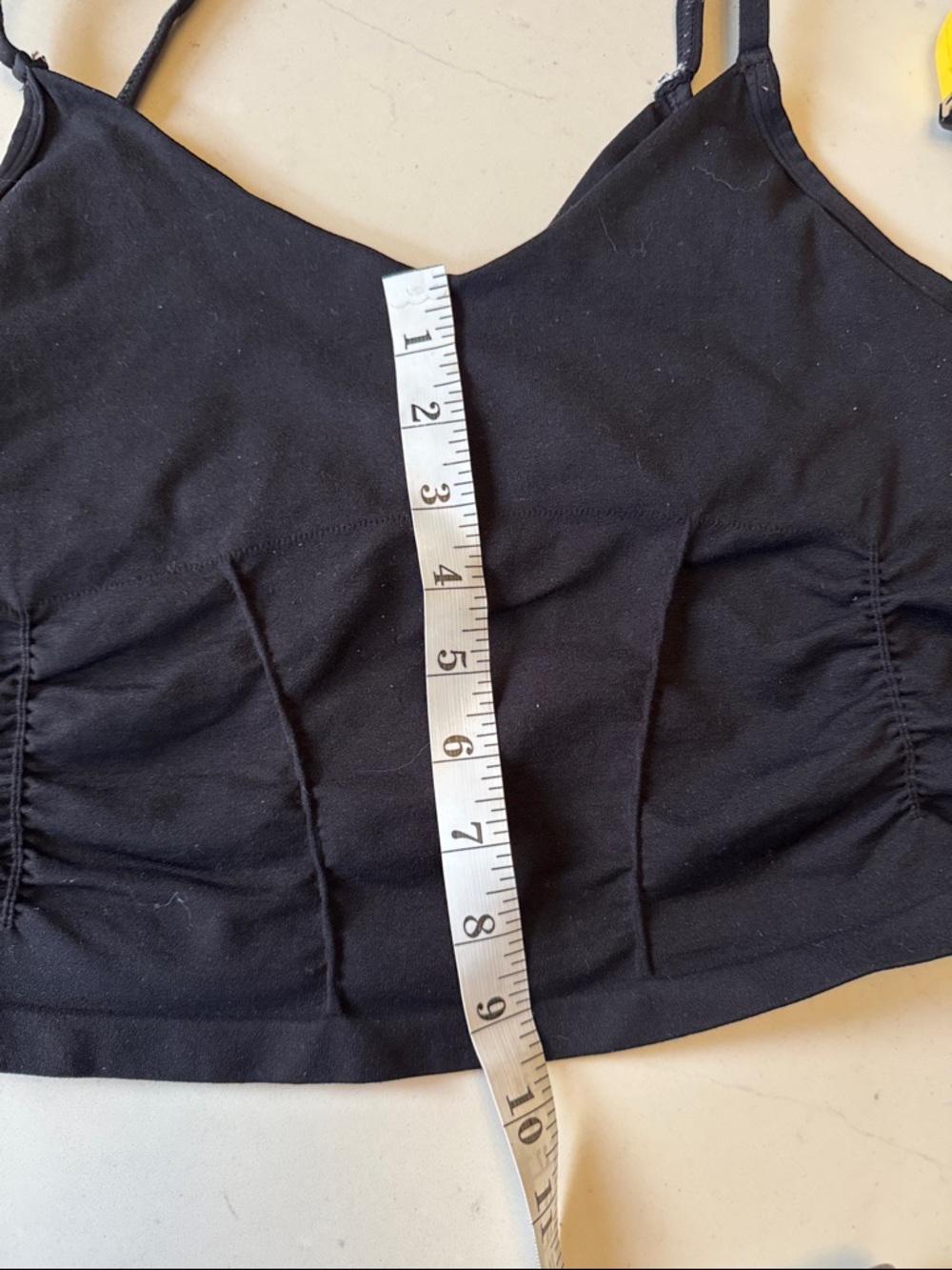 Freepeople movement Black Cropped Tank Top with Ruched sides m/L - Picture 6 of 8